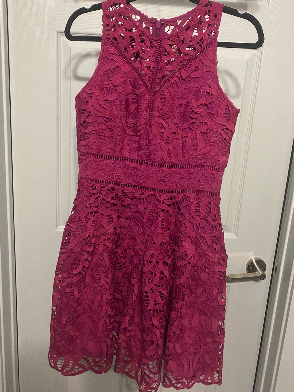 Adelyn Rae Fuchsia Lace Dress